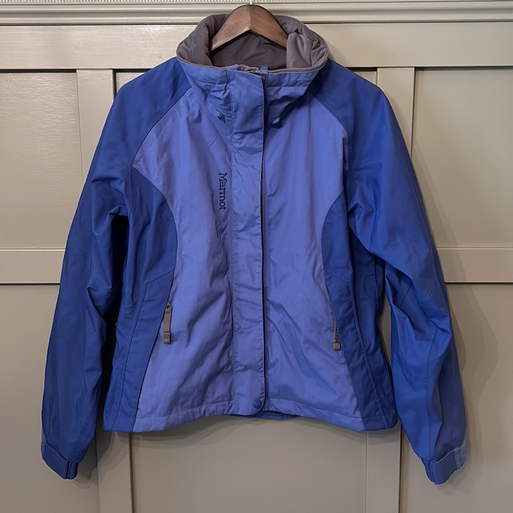 MARMOT Winter Ski Jacket Coat Full Zip 100% Nylon Blue Size Large